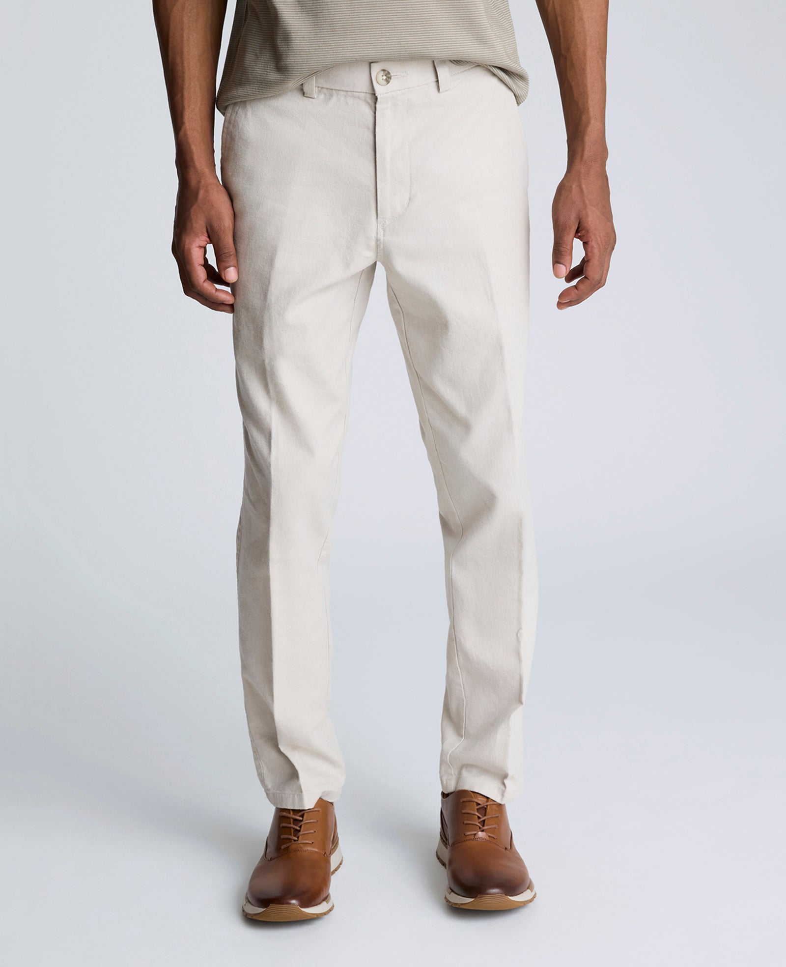 Kenneth Cole Reaction Clothing Linen Blend Slim Fit Flat Front Chino Pant pantaloni chino String 29/30 slim