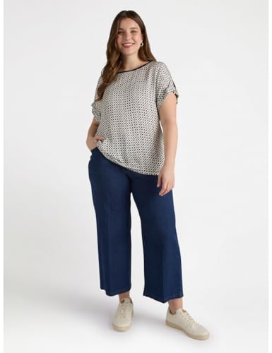 Fiorella Rubino Top e t-shirt T-Shirt bimaterica Fantasia Optical micro pois