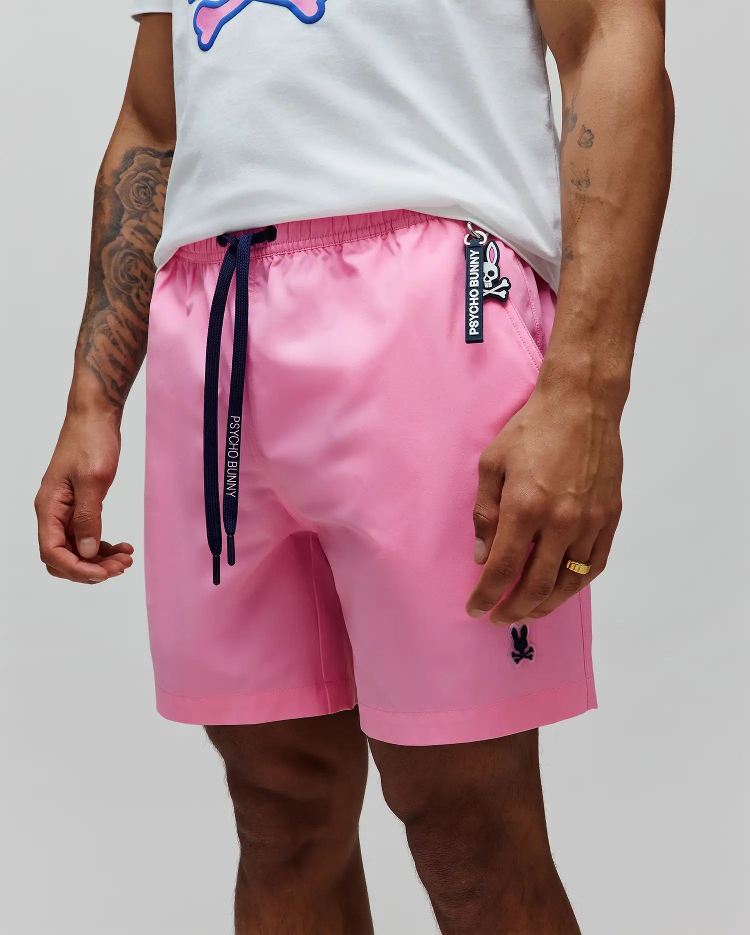 Psycho Bunny Men's Swimwear Samos costume da bagno rosa 6" idroreattivo
