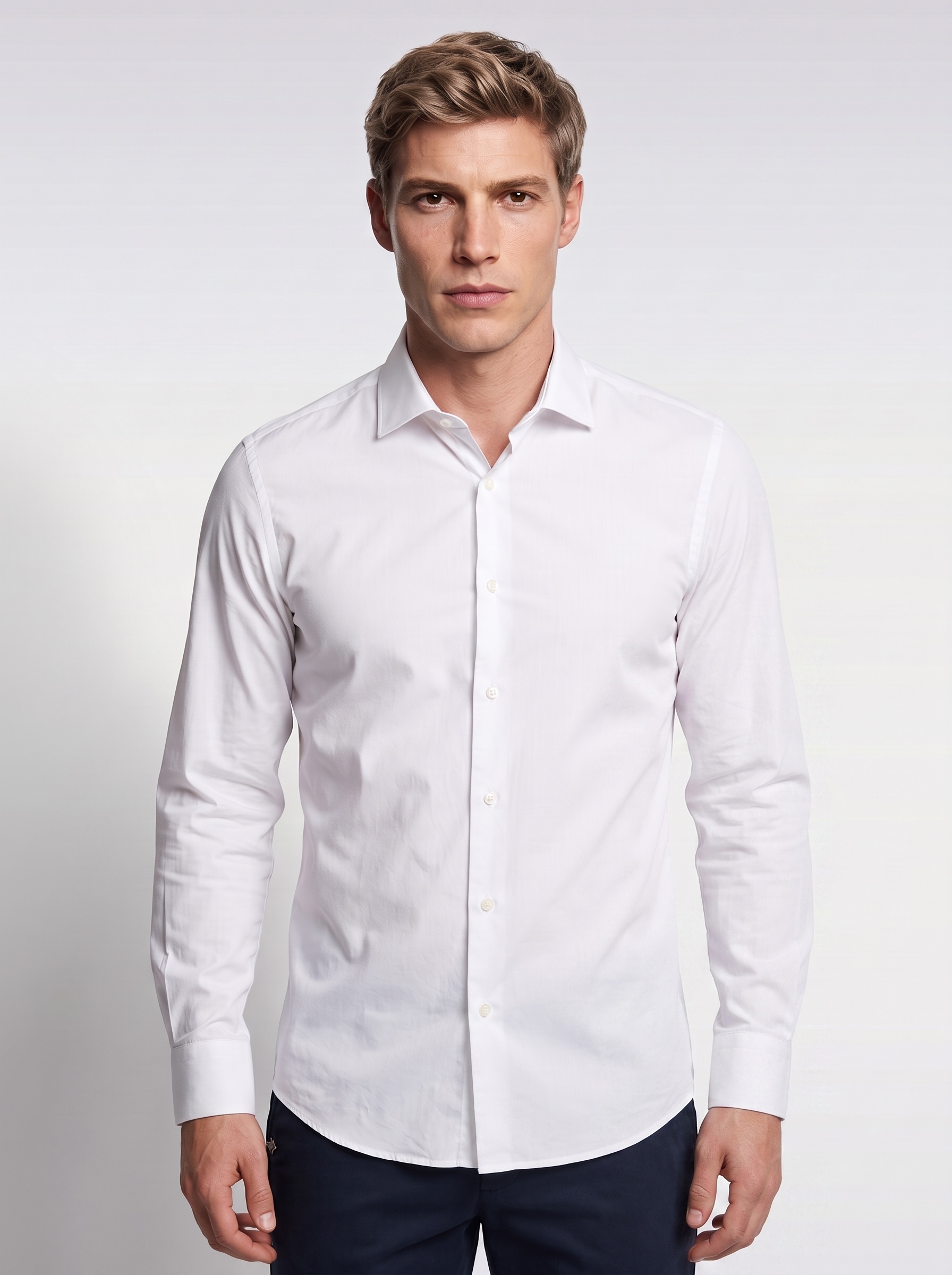 Markup Uomo Camicie Camicia Collo Italiano Popeline camicia