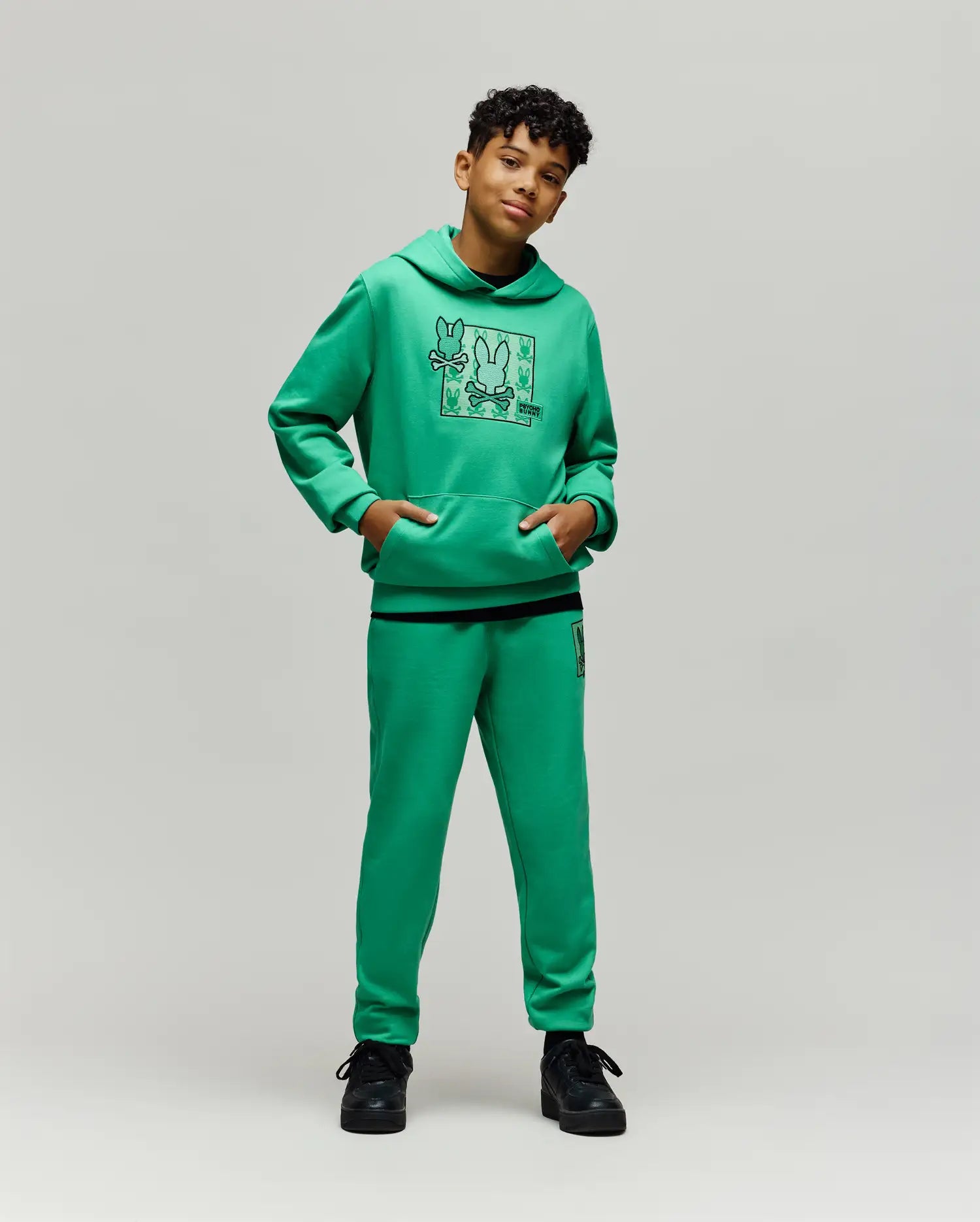 Psycho Bunny Kids Bottoms Varen Jogger pantaloni verde in cotone