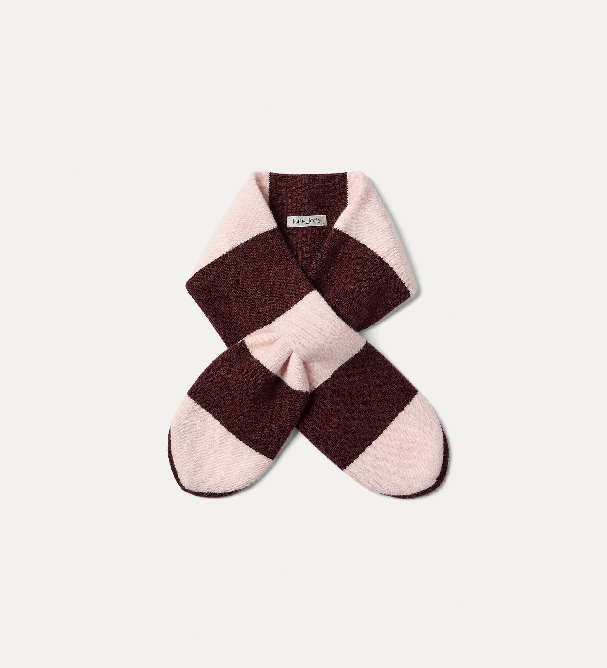 Forte cappelli e sciarpe sciarpa ascot a righe marrone lana cashmere