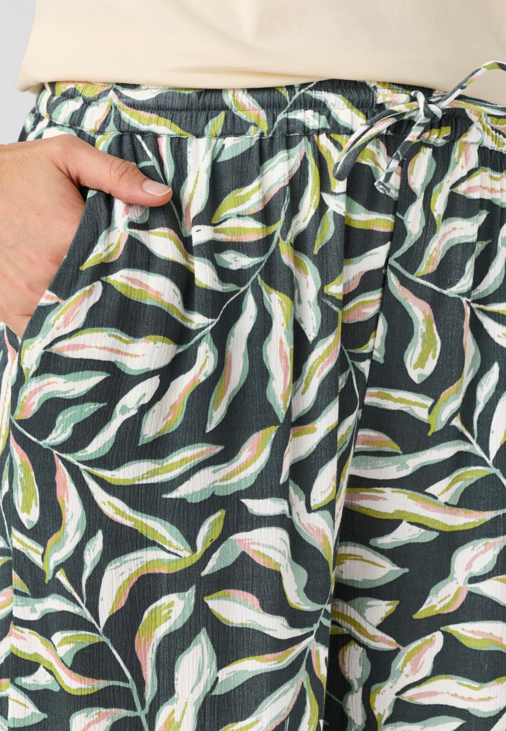 Damart Prêt-à-porter Pantaloni da donna vestibilità standard stampa vegetale