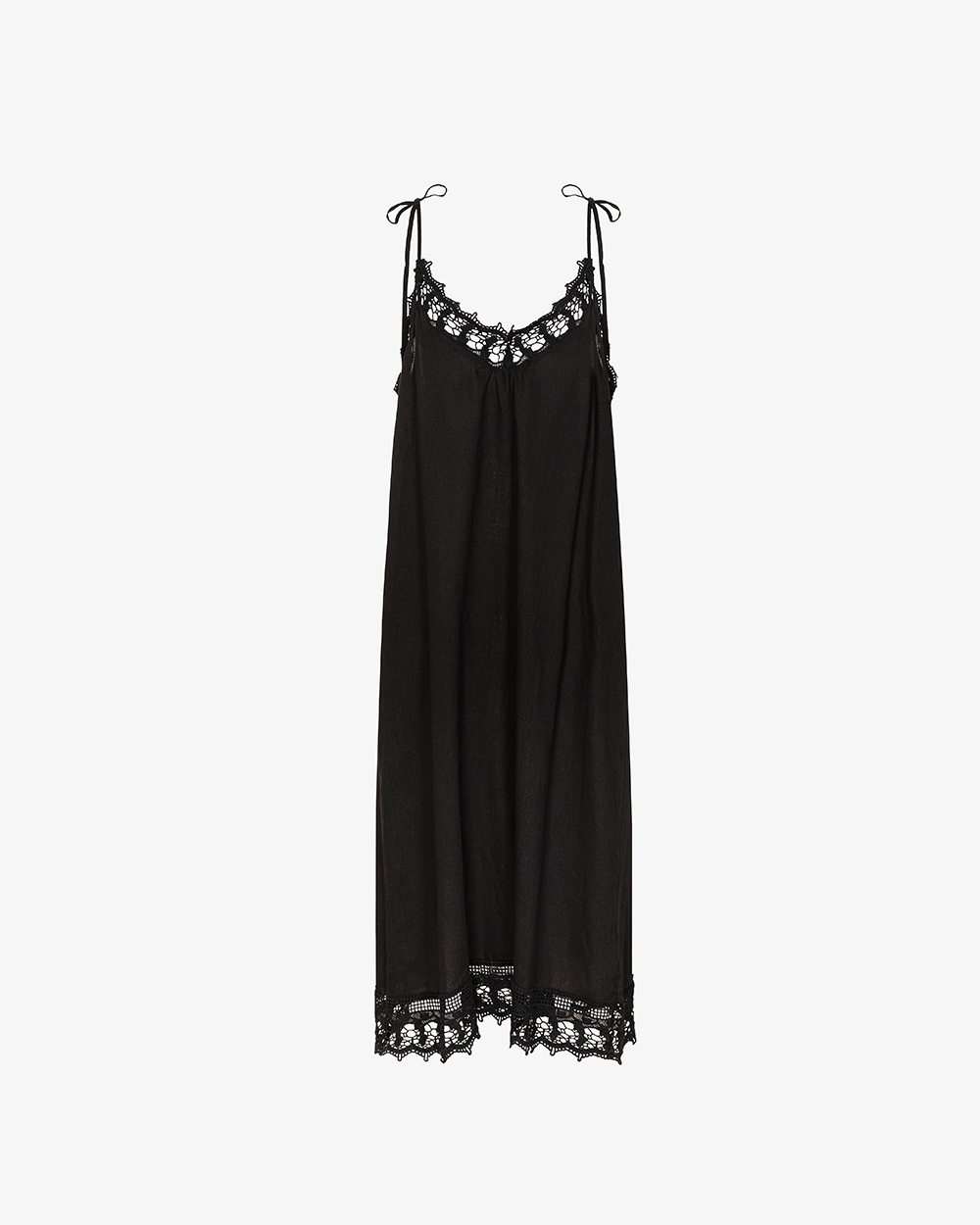 Markup Donna Vestiti Abito in lino con inserti in pizzo abito