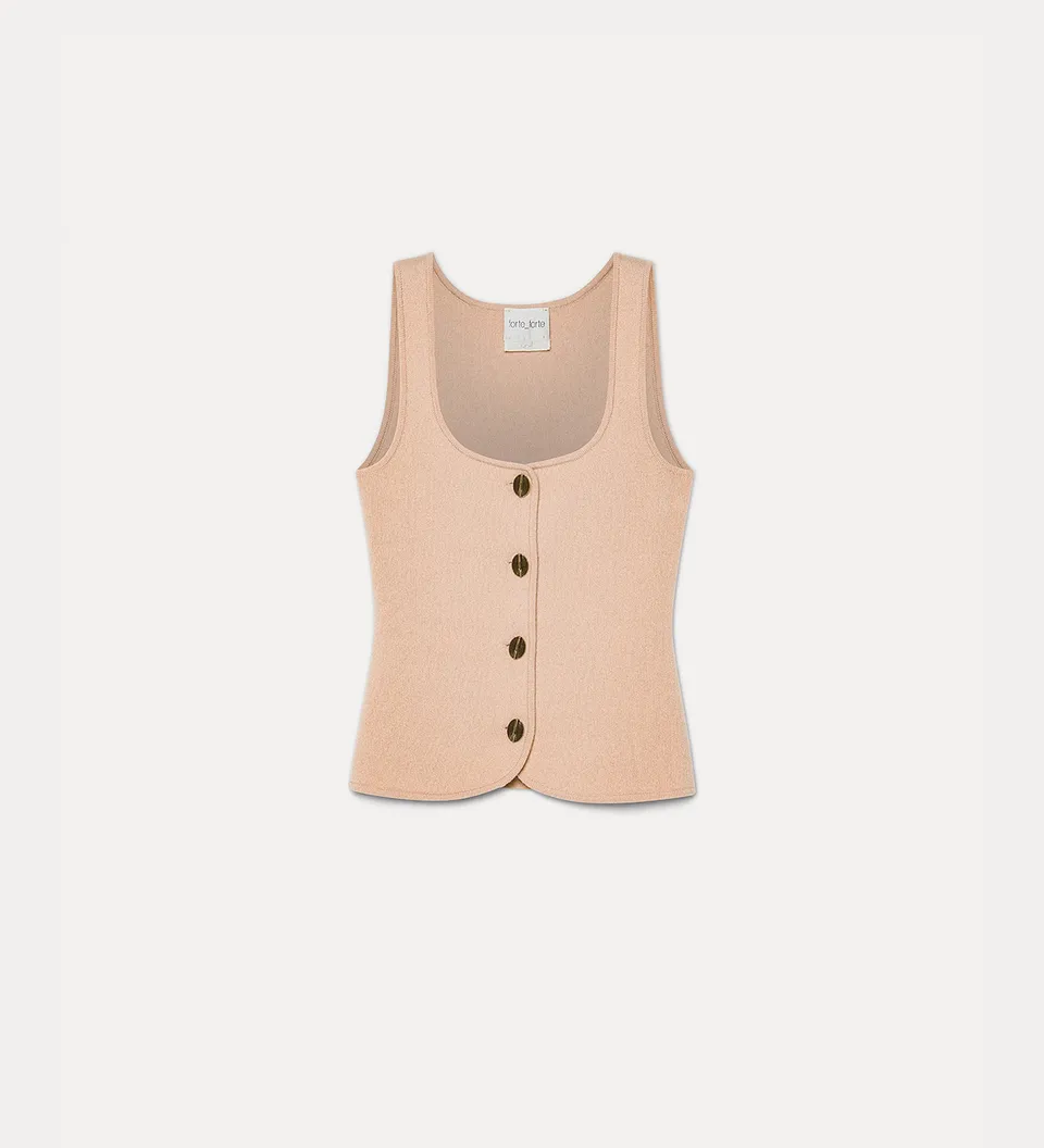 Forte maglieria gilet bustier in lana e cashmere