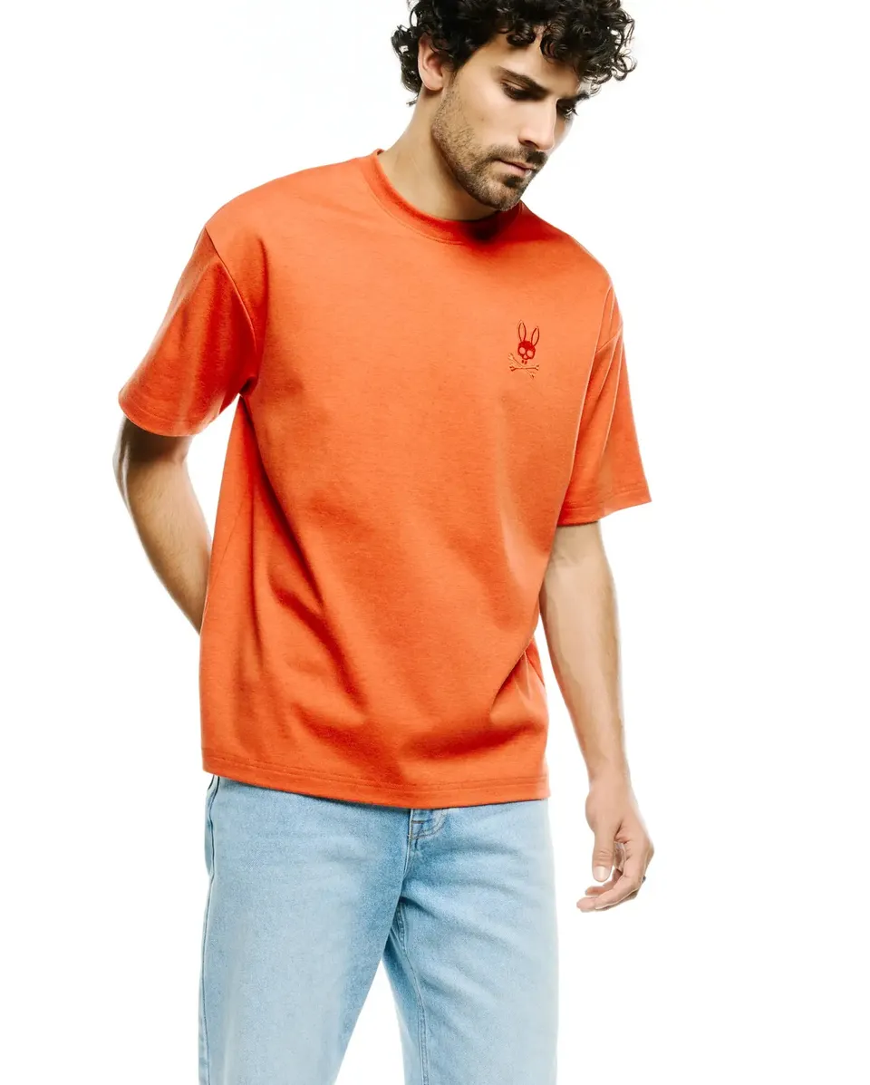 Psycho Bunny Oscar MT0200217 maglietta arancione 100% Pima oversize