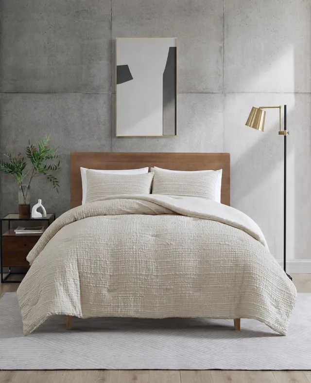 Kenneth Cole Reaction Home & Bedding Serenity Wavy Lines Beige Comforter Set set trapunta beige
