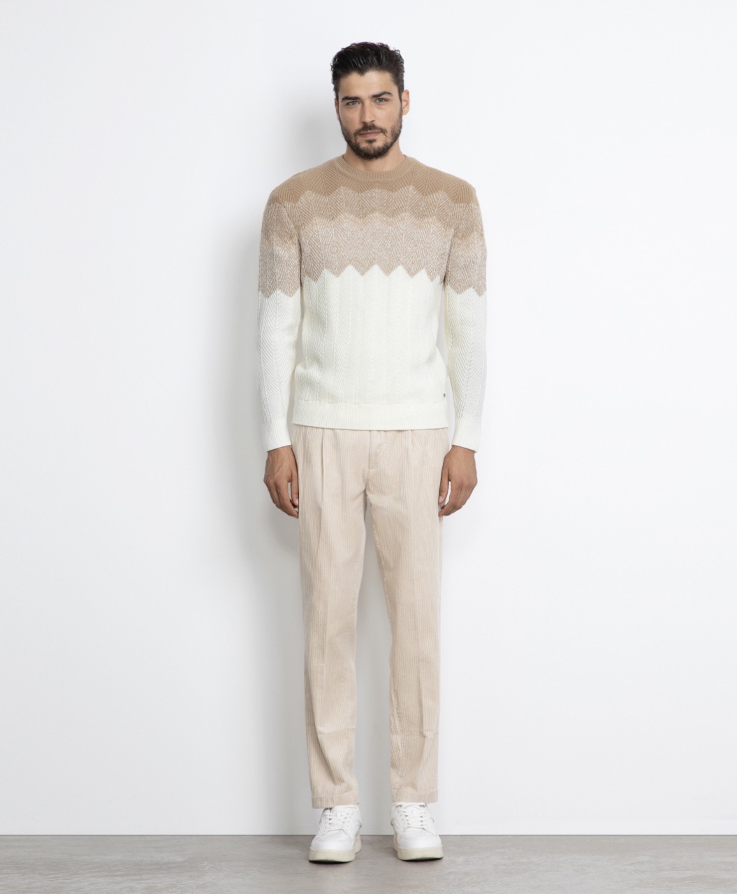 Markup Uomo Maglieria Girocollo moulinè degradè spigato maglia