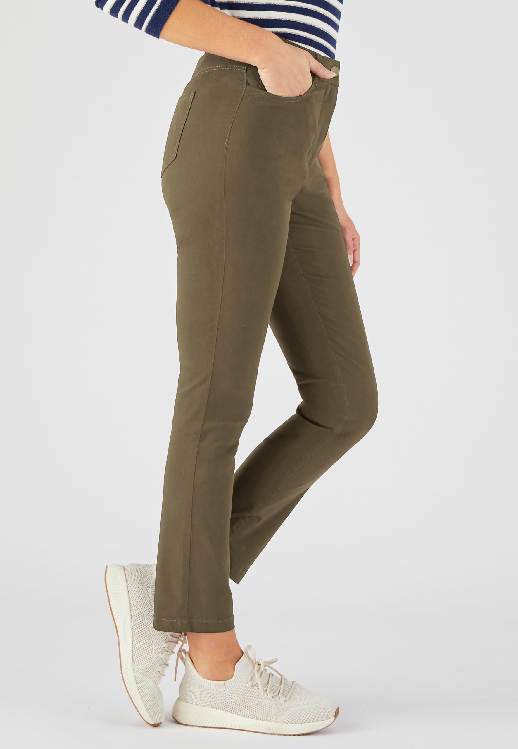 Damart Prêt-à-porter Pantaloni da donna slim 7/8 pantaloni bianco