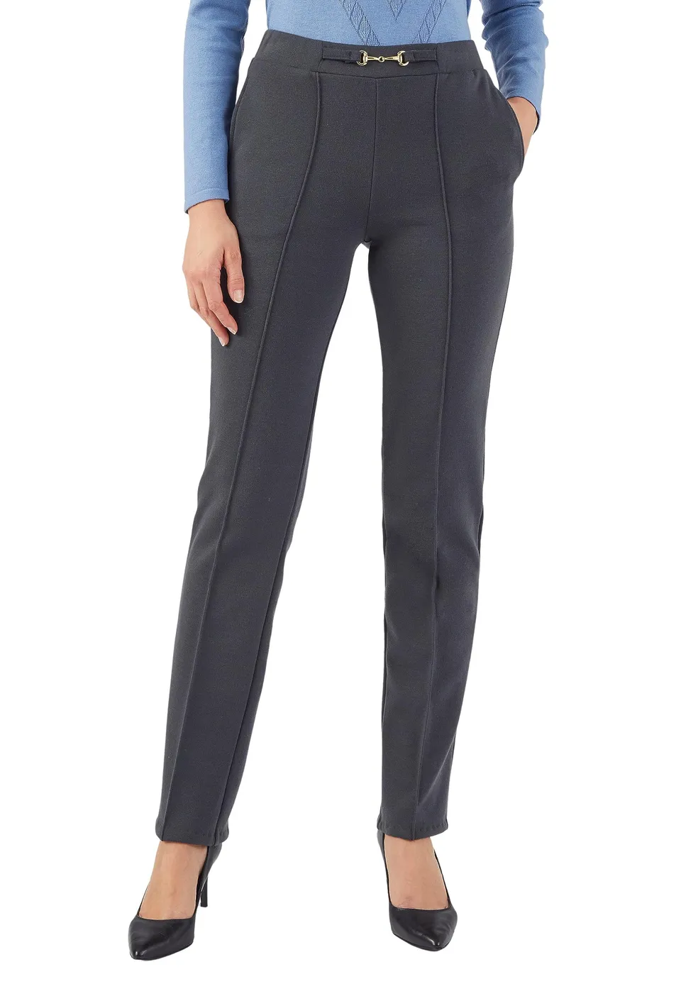 Damart Thermolactyl pantaloni dritti Milano Caldo grigio melange scuro 52