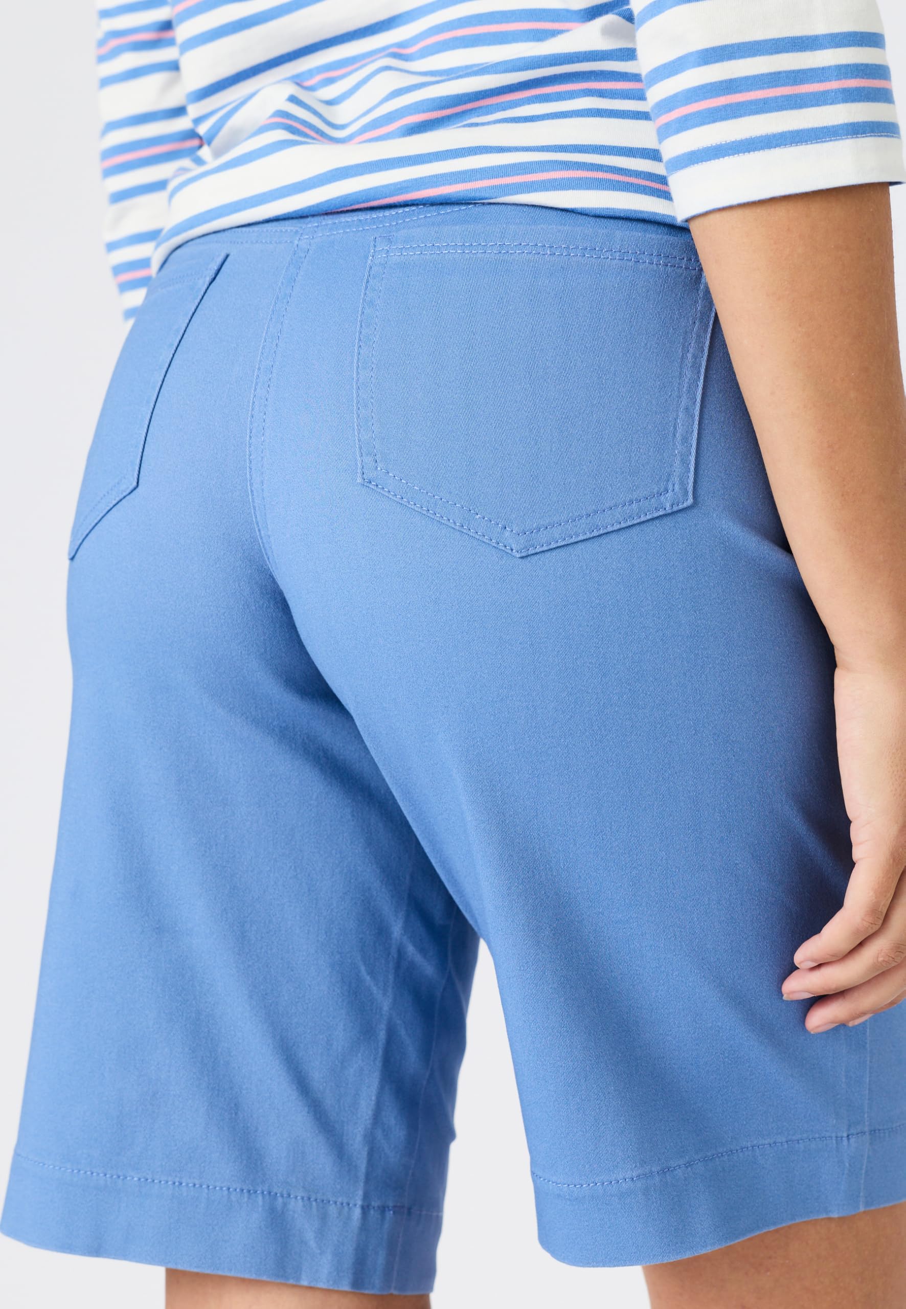 Damart Prêt-à-porter Bermuda blu in cotone stretch