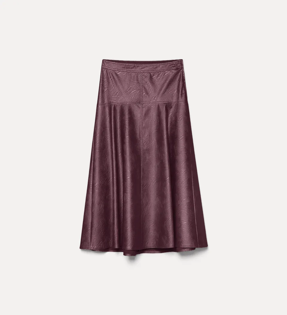 Forte gonne 15312 gonna midi bordeaux vita alta