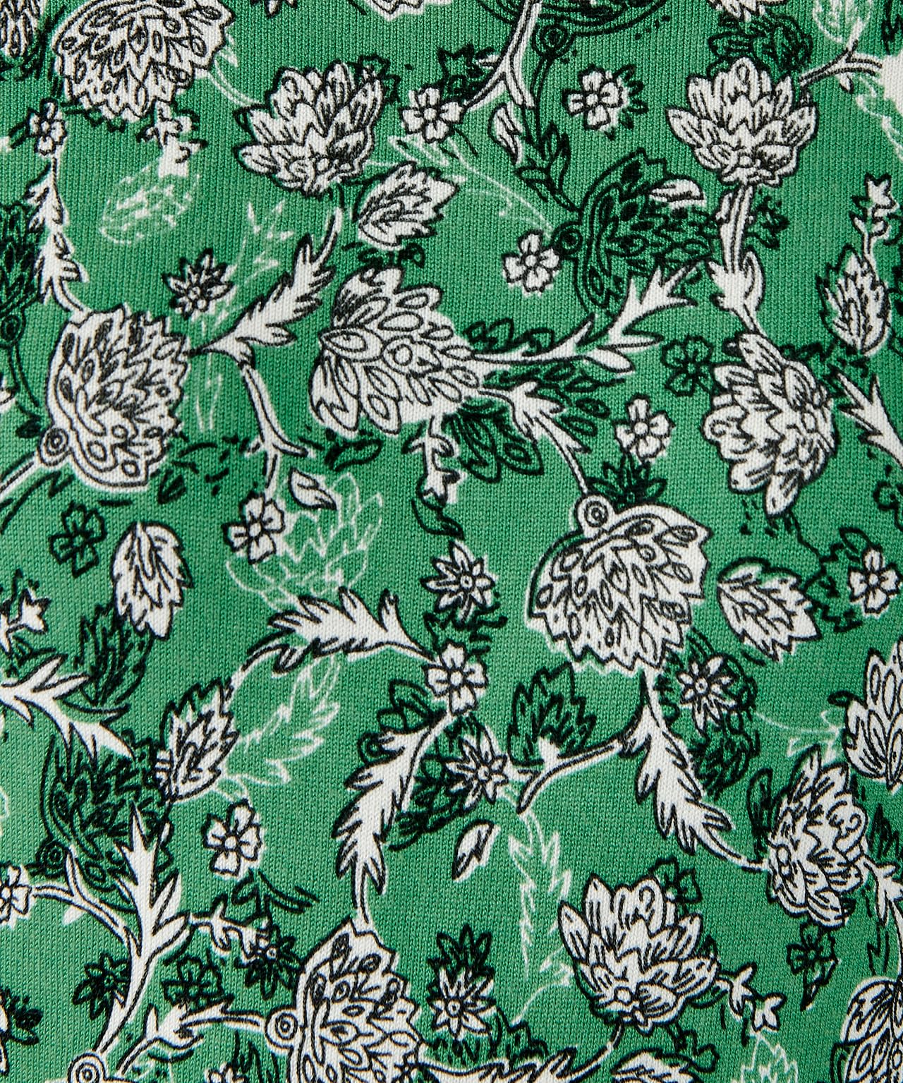 Damart Prêt-à-porter Maglione maglia fine maniche 3/4 verde floreale 40
