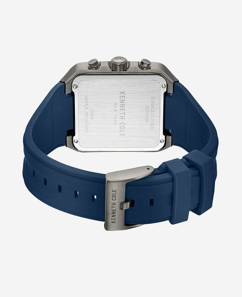 Kenneth Cole Reaction Watches Skeleton Automatic orologio blu in silicone