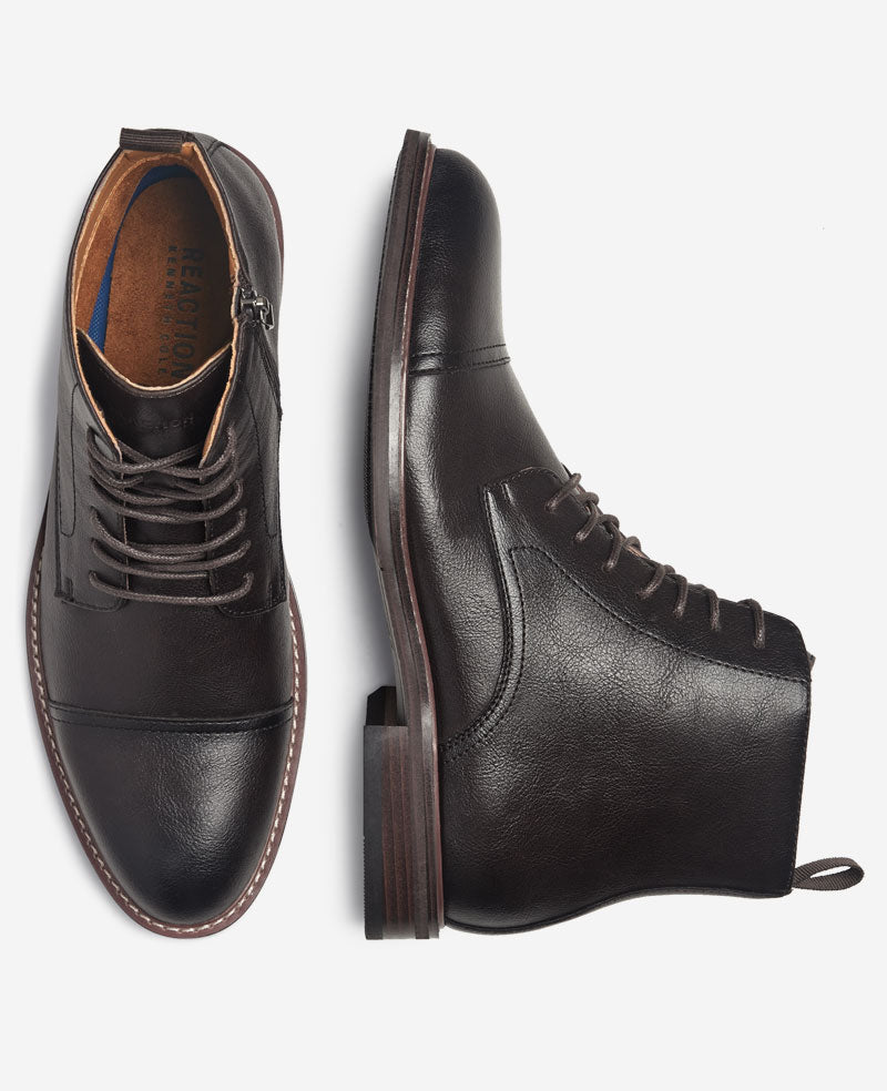Kenneth Cole Reaction Shoes REACTION Lowen Combat Boot anfibi marrone suola flessibile