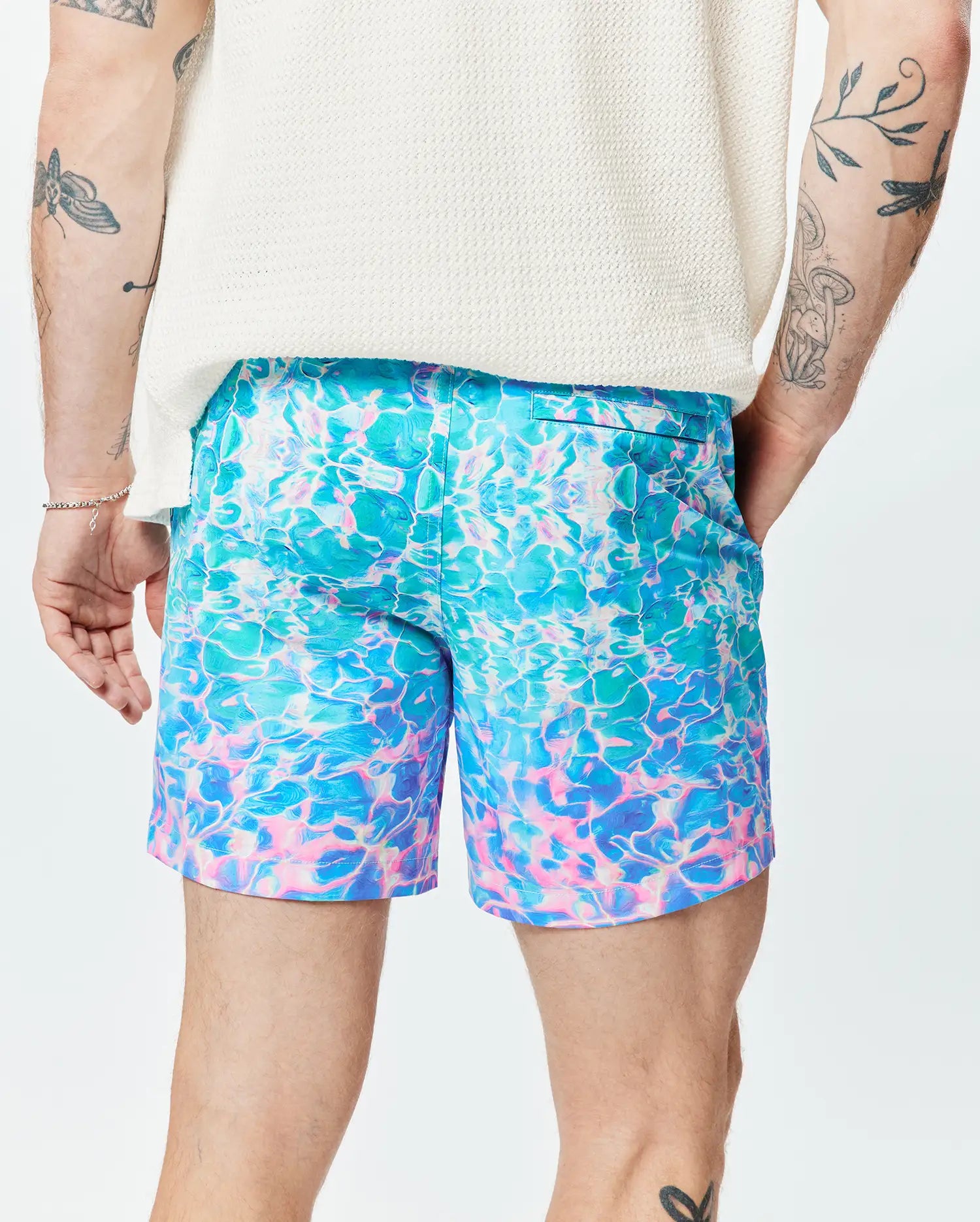 Psycho Bunny Men's Swimwear Men's Dayton Swim Trunk 6" MB1000085 costume 510 Crocus fantasia
