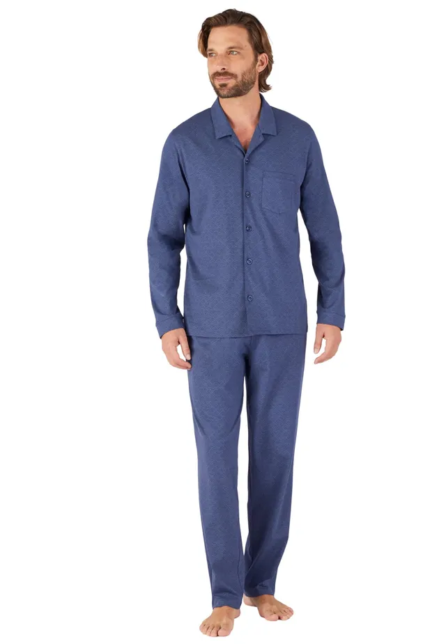 Damart Homewear Pigiama abbottonato in jersey di puro cotone uomo S