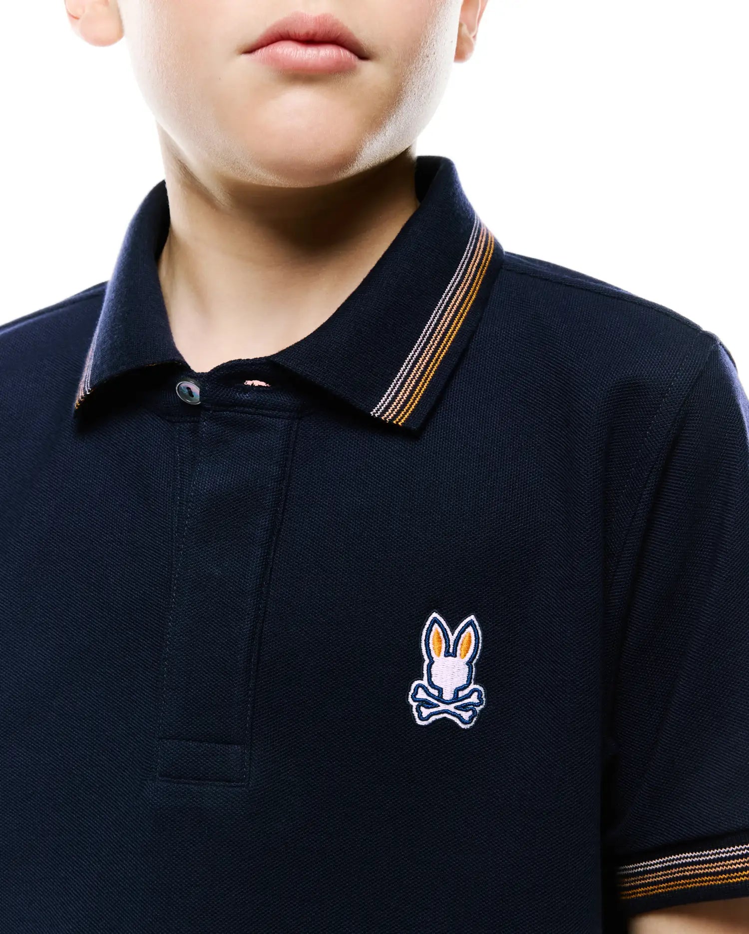Psycho Bunny Kids Polo Shirts Jaydon polo piqué blu Pima