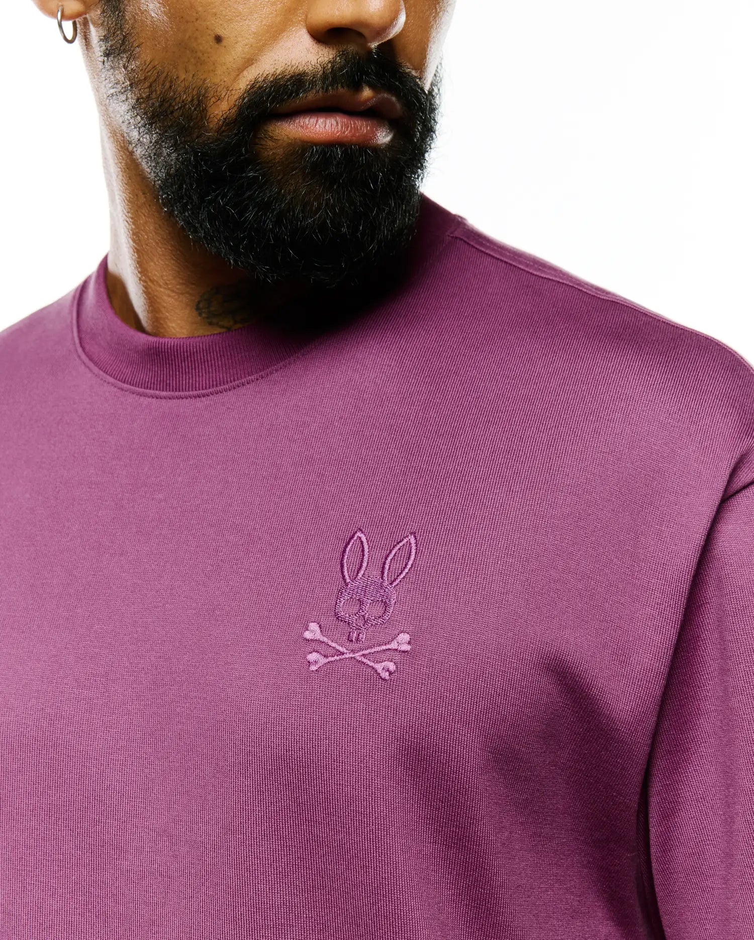 Psycho Bunny Men's Tees Oscar Oversized Tee maglietta viola