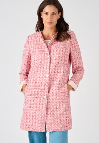 Damart Prêt-à-porter Giacca Lunga Effetto Tweed Fili Brillanti giacca rossa rosa