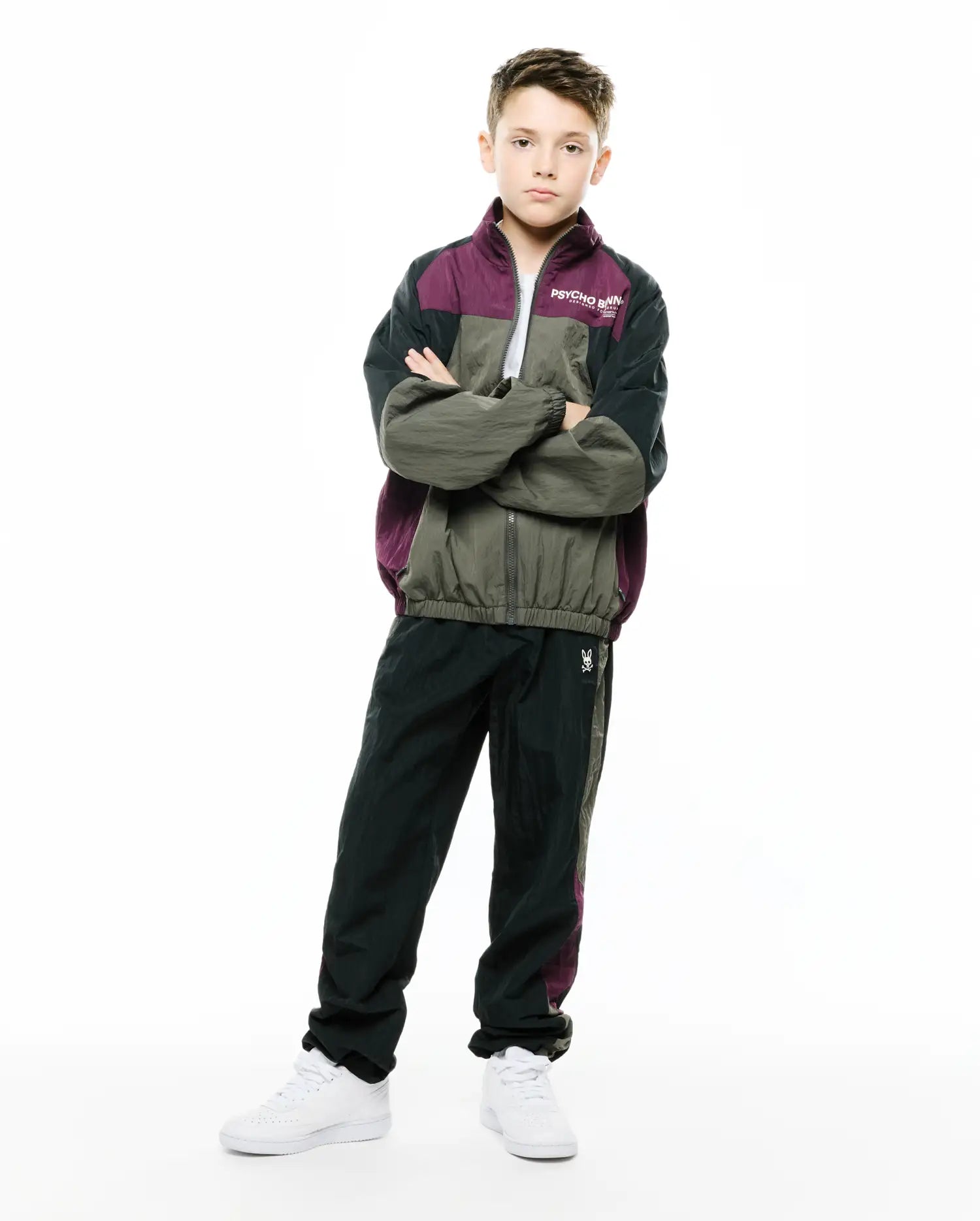 Psycho Bunny Kids Bottoms Kids Alder Nylon Colorblock pantaloni neri 2T-18/20 nylon