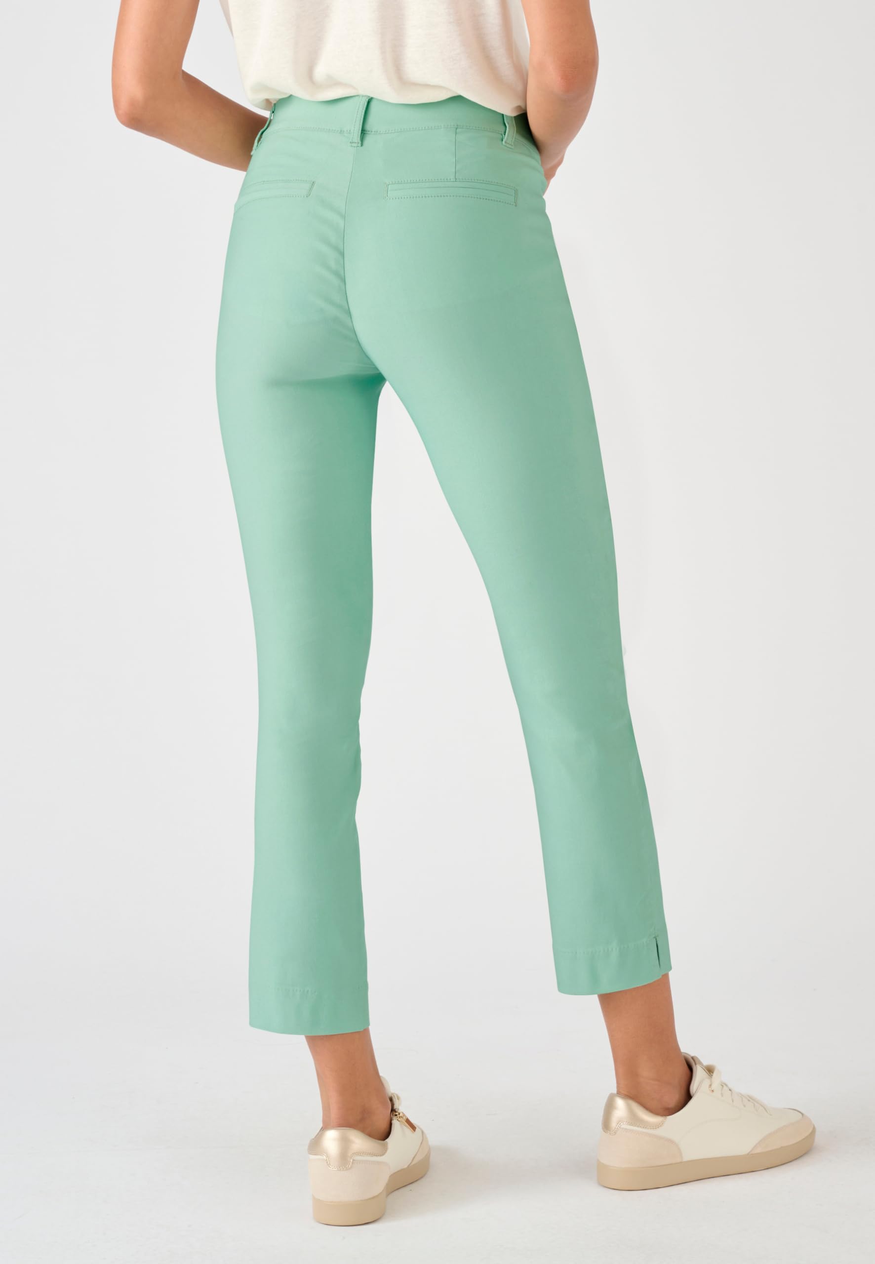 Damart Prêt-à-porter Pantaloni 7/8 tela elasticizzata donna 56 Blu/Verde