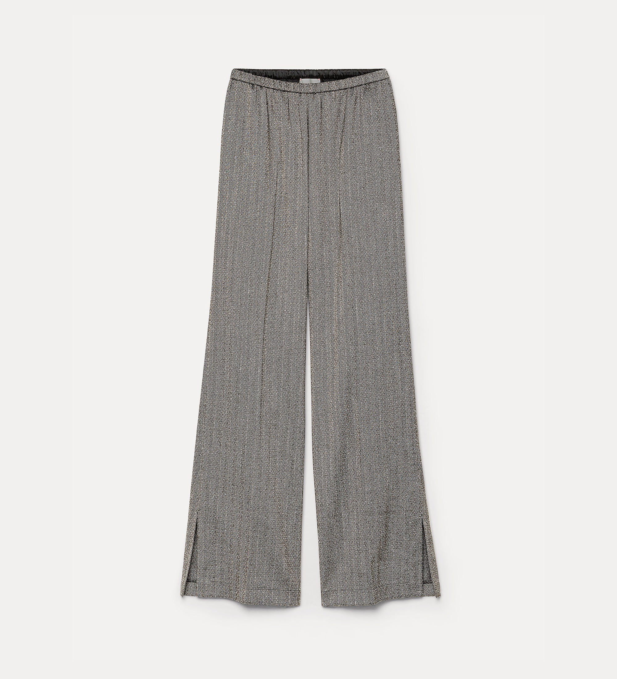 Forte pantaloni chevron jaspé trousers pantaloni nero elasticizzati