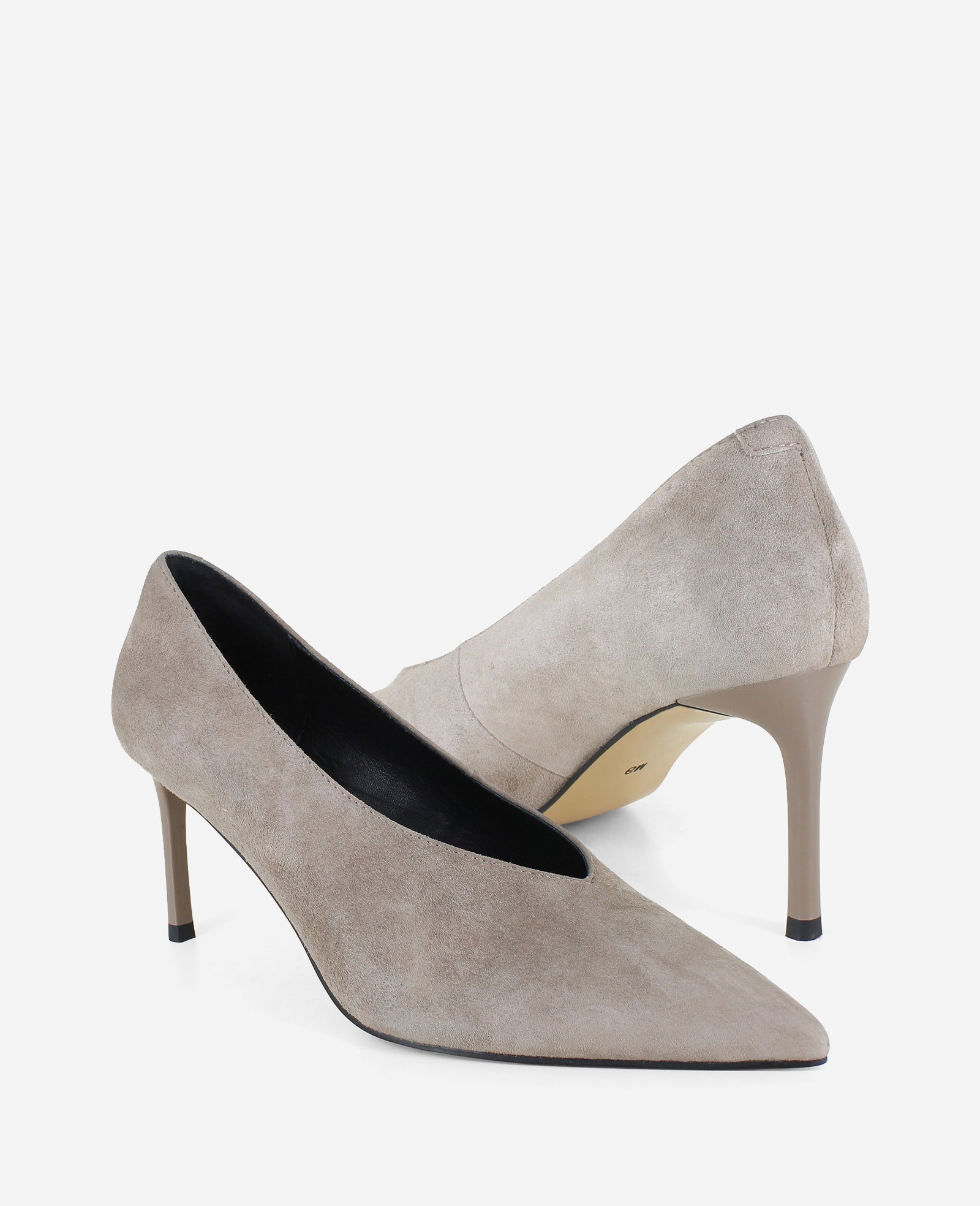 Kenneth Cole Reaction Shoes Perfecto Suede High Vamp Pump décolleté taupe scamosciate