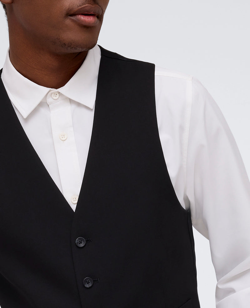 Kenneth Cole Reaction Ready Flex Slim-Fit Suit Separate Vest gilet nero stretch