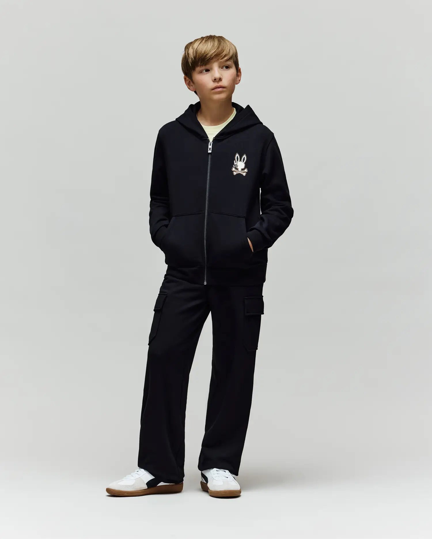 Psycho Bunny Kids Bottoms Nash Cargo Sweatpant KB0800004 Pantaloni cargo neri