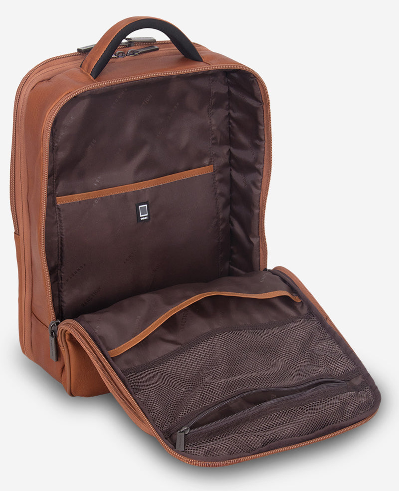 Kenneth Cole Reaction Luggage Colombian Leather Backpack zaino cognac taglia unica in pelle