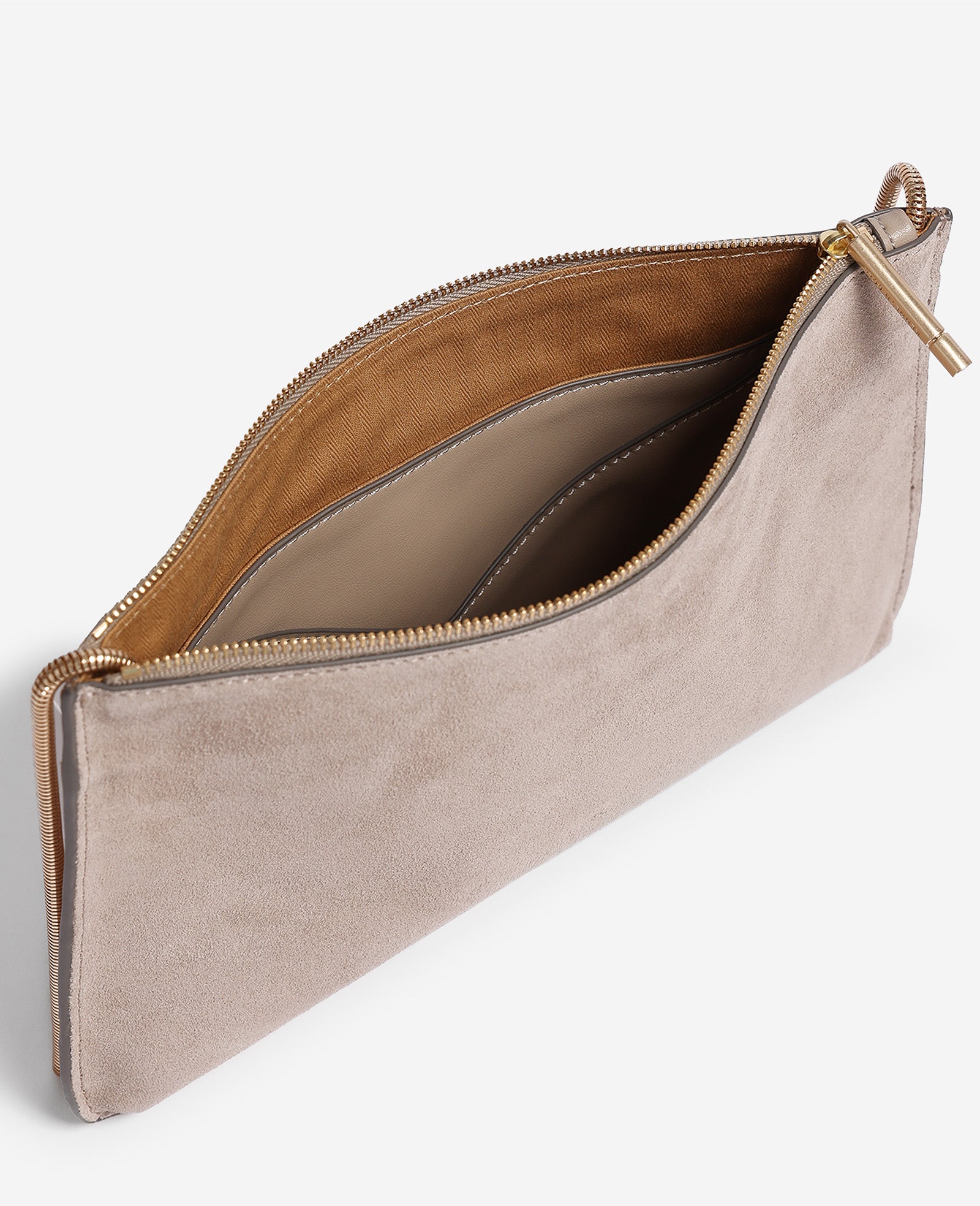 Kenneth Cole Reaction Bags Highline Suede Disco Crossbody Bag borsa a tracolla taupe in pelle