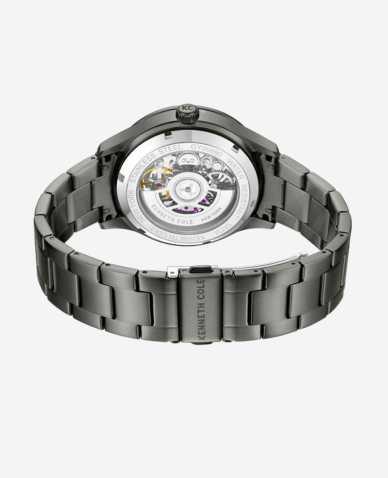 Kenneth Cole Reaction Watches Skeleton Automatic Gun Metal orologio automatico