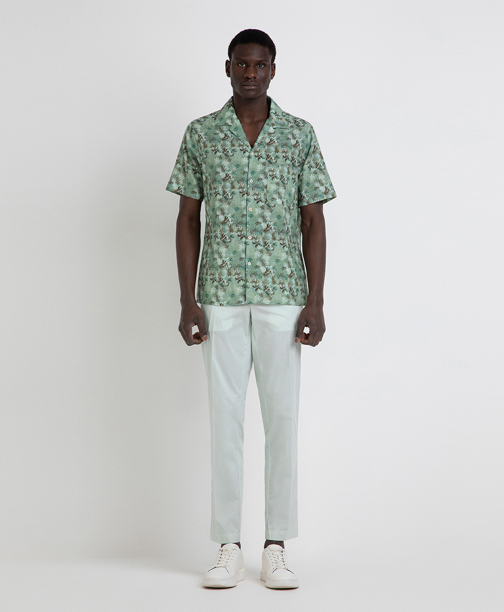 Markup Uomo Camicie Camicia cotone lino stampata