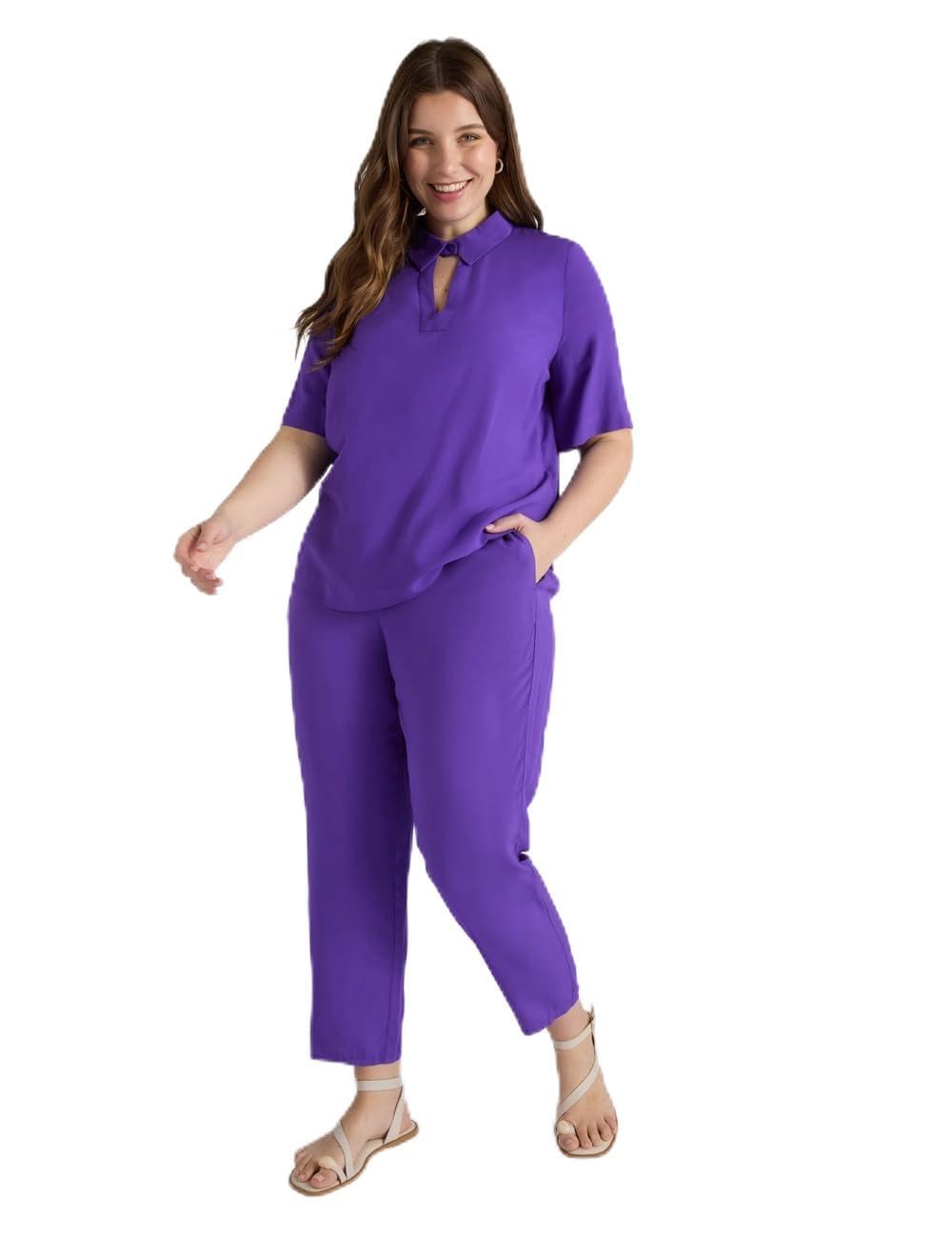 Fiorella Rubino Pantaloni in Viscosa LENZING™ ECOVERO™ neri 50 Plus