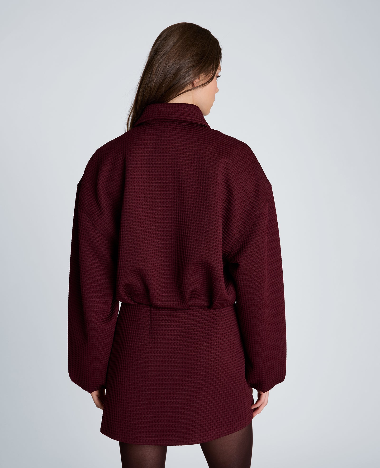 Kenneth Cole Reaction Cropped Bomber Jacket with Box Pleats bomber corto Sugar Beet