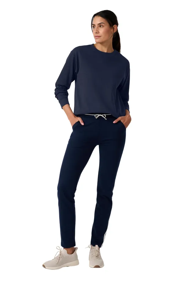 Damart Prêt-à-porter felpa donna 54-56 blu marino in pile