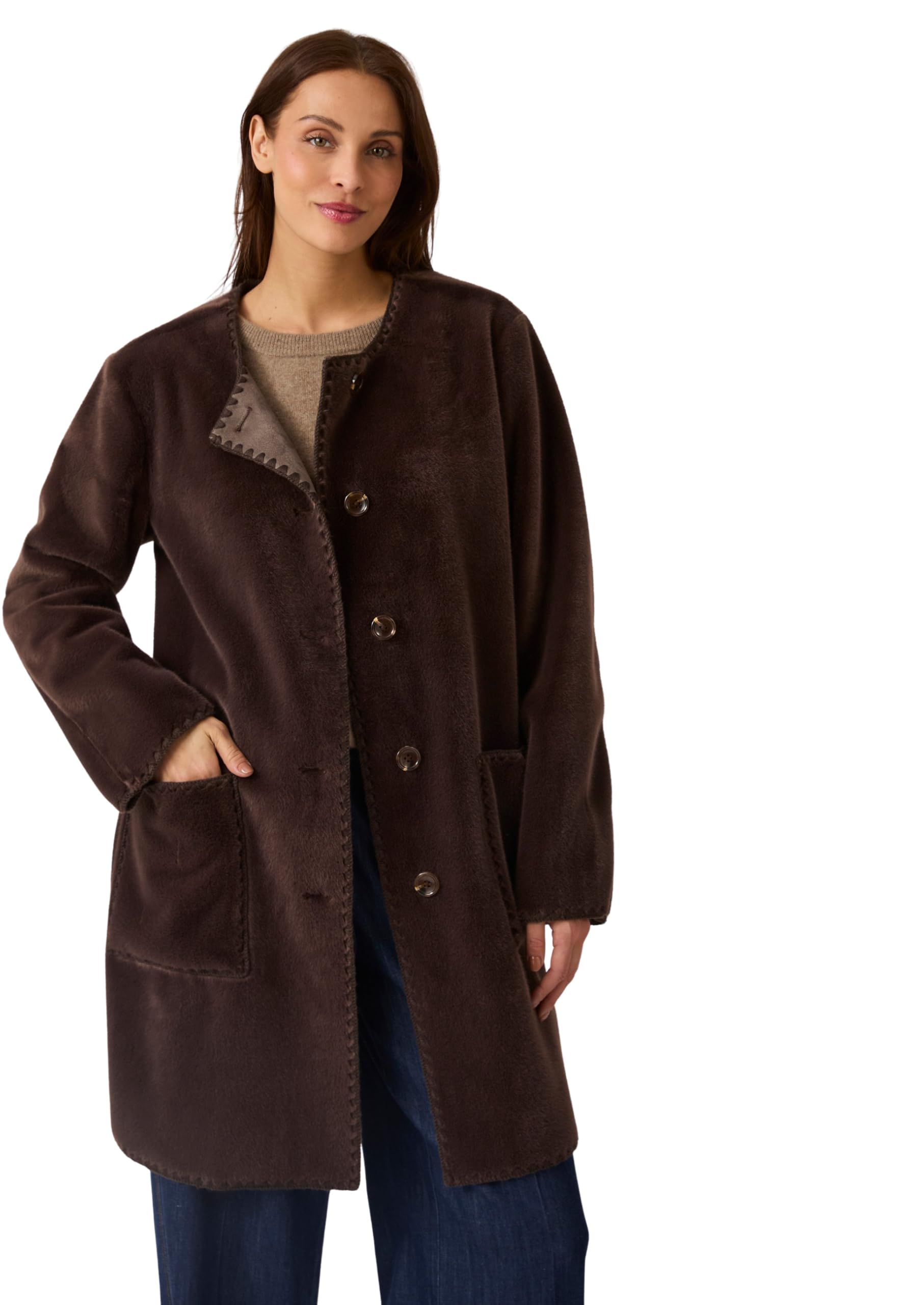 Damart Prêt-à-porter Cappotto donna in finta pelliccia taglia 38-40