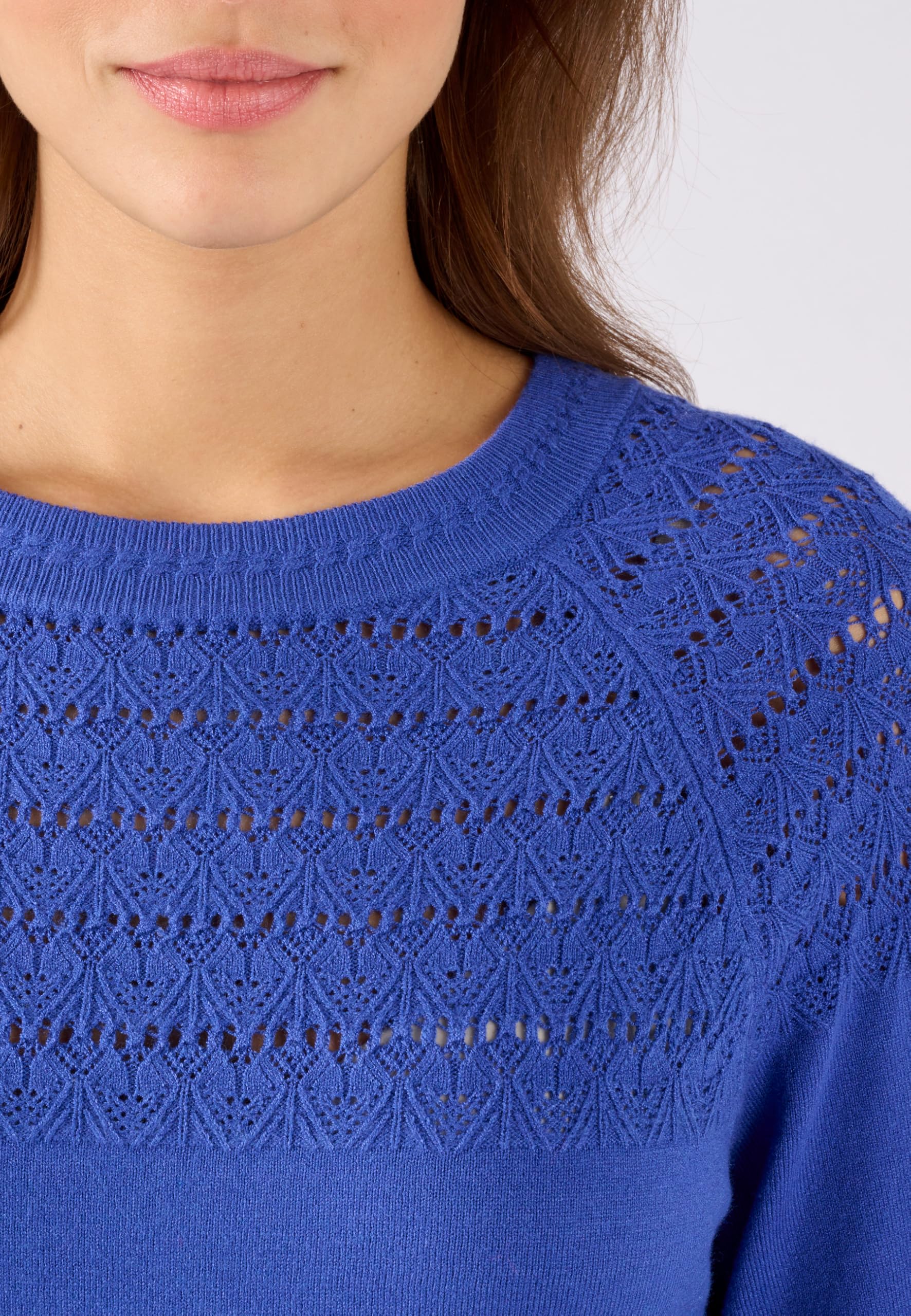 Damart Prêt-à-porter maglione da donna blu oltremare in maglia sottile