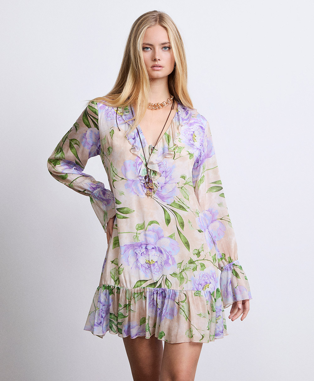 Markup Donna Vestiti Abito in crepe di viscosa stampa floreale abito