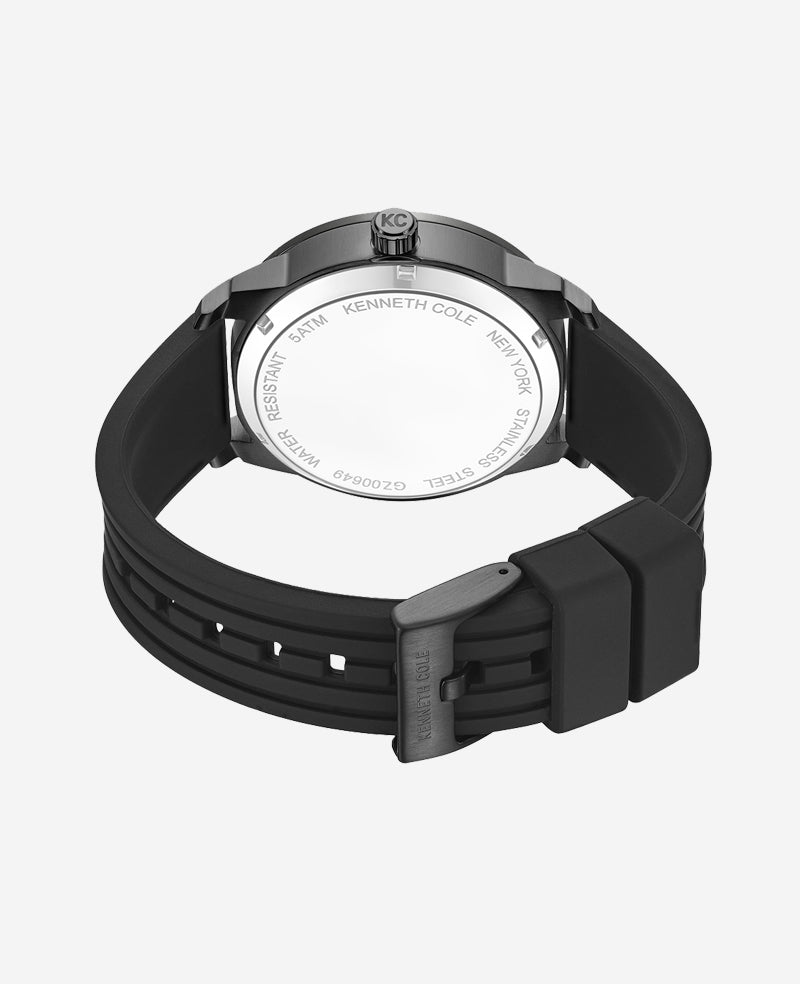 Kenneth Cole Reaction Watches Skeleton Automatic Silicone Watch orologio nero automatico