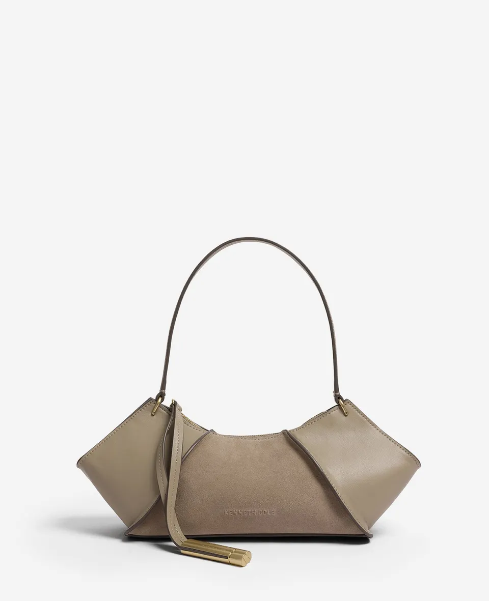 Kenneth Cole Reaction Bags Crosby Suede borsa a spalla taupe