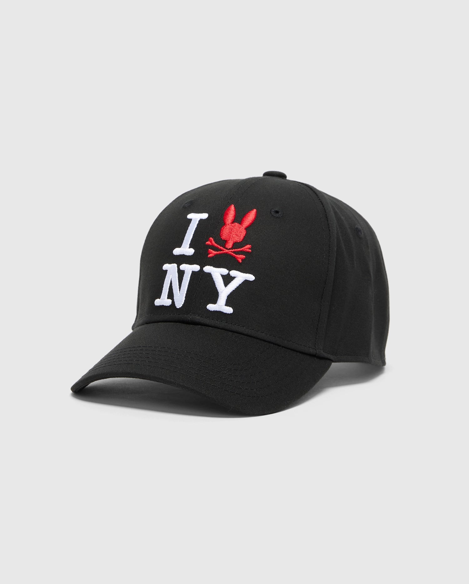 Psycho Bunny Accessories New York Baseball Cap cappellino nero cotone