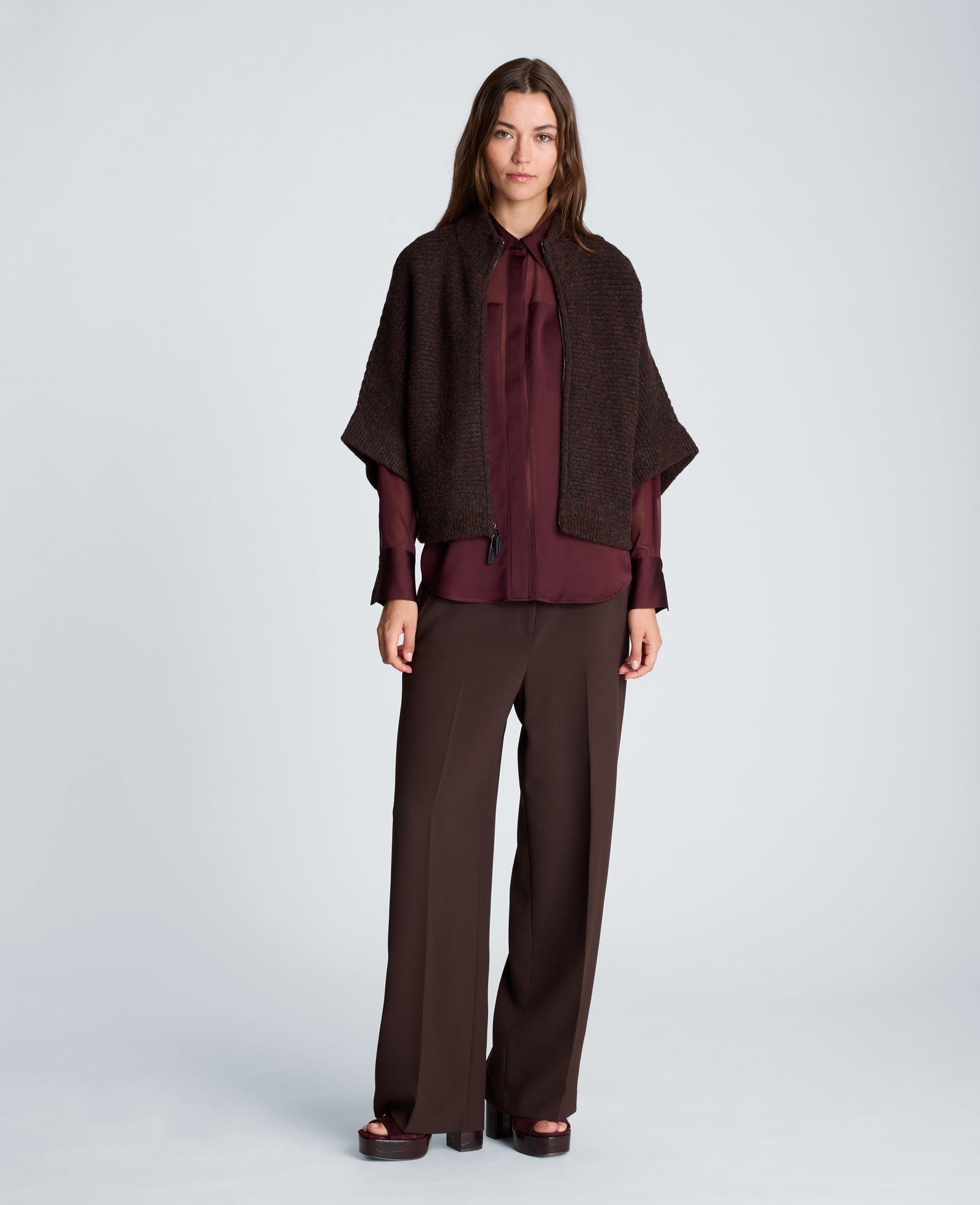Kenneth Cole Reaction Clothing Elbow Sleeve Doleman Zip Cardigan cardigan Med Bark Heather