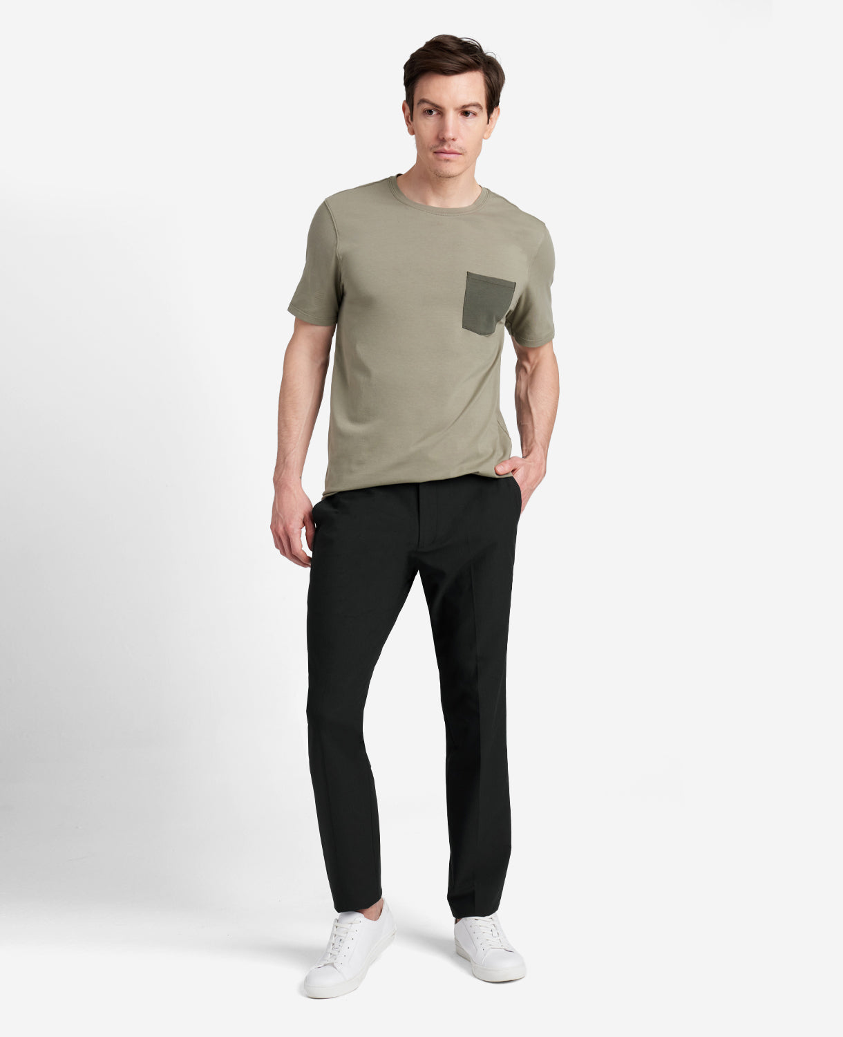 Kenneth Cole Reaction Clothing 365 Washable Suit Separate Pant pantaloni neri elasticizzati