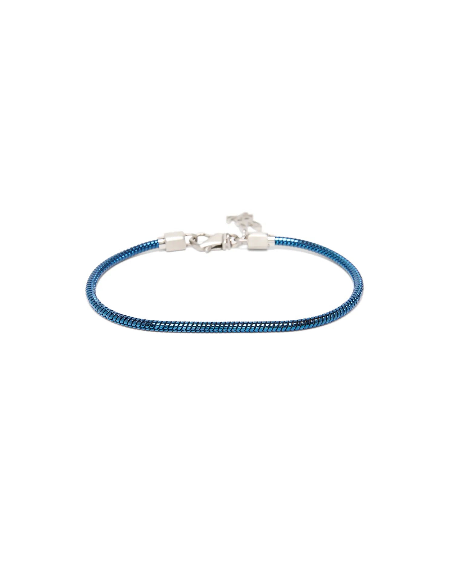 Psycho Bunny Accessories Men's Snake Chain Bracelet bracciale blu acciaio