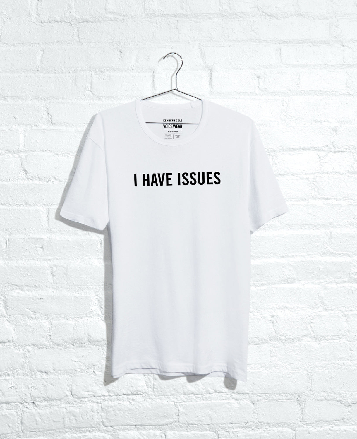 Kenneth Cole Reaction Clothing I Have Issues T-Shirt bianca in cotone