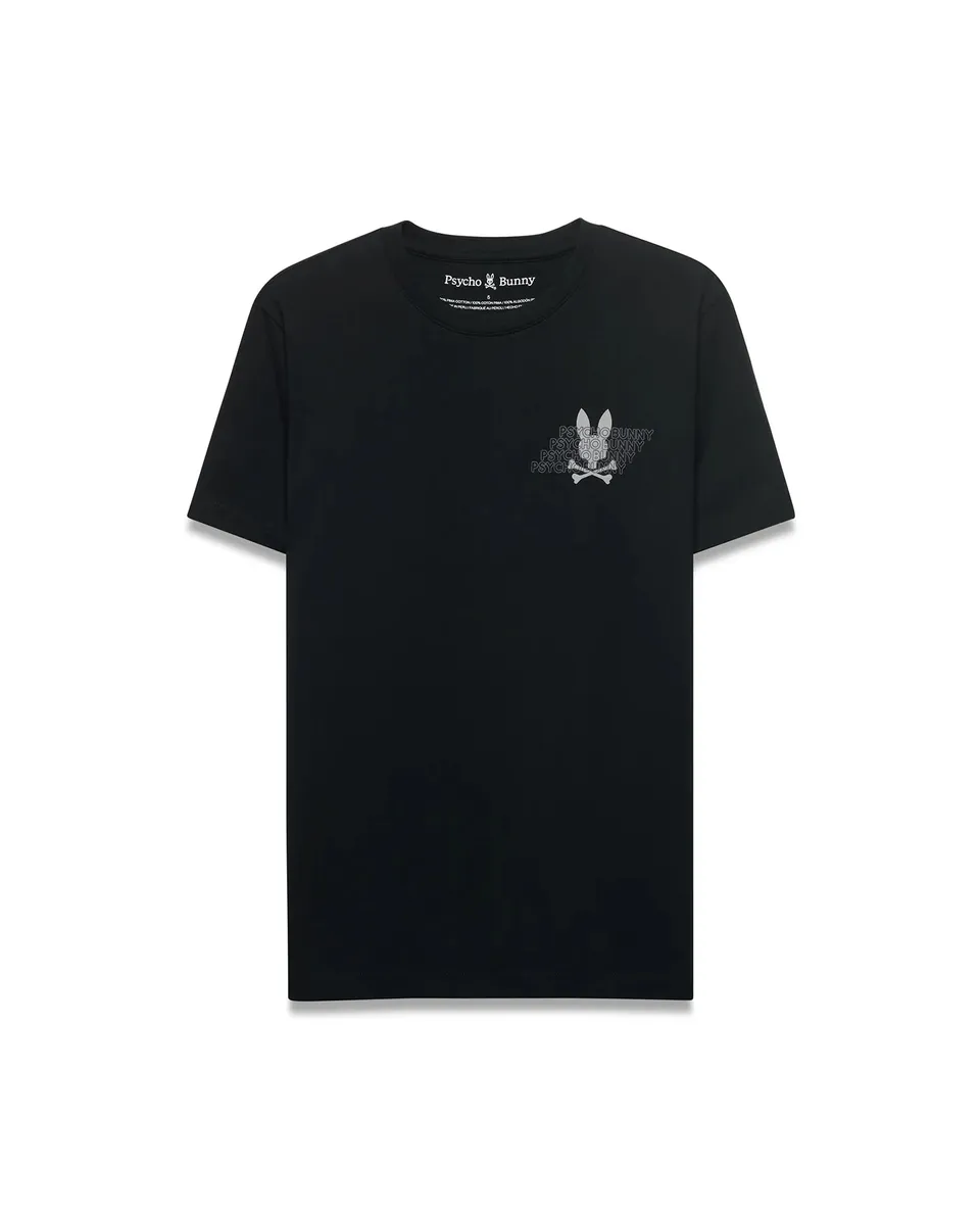 Psycho Bunny Men's Tees Mens Maurice Back Graphic Tee MT0200616 maglietta nera