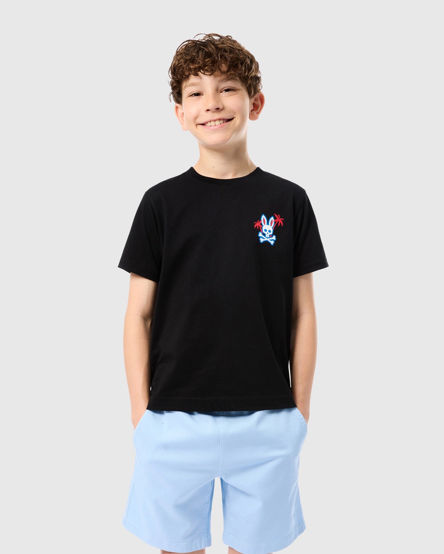 Psycho Bunny Kids Tees Los Angeles City Tee T-shirt nera bambino