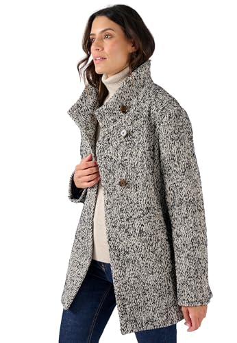 Damart Thermolactyl cappotto misto lana donna nero stampato 52